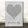 Estelle (feat. Kanye West) American Boy Grey Heart Decorative Wall Art Gift Song Lyric Print