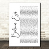 Natty Bedroom Eyes White Script Song Lyric Quote Print