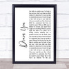 Nirvana Drain You White Script Song Lyric Quote Print