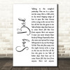 Oasis Song Bird White Script Song Lyric Quote Print