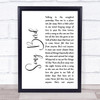 Oasis Song Bird White Script Song Lyric Quote Print