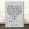 Four Tops I Believe In You And Me Grey Heart Decorative Wall Art Gift Song Lyric Print