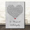 The Shires A Thousand Hallelujahs Grey Heart Decorative Wall Art Gift Song Lyric Print