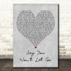 James Arthur Say You Wont Let Go Grey Heart Decorative Wall Art Gift Song Lyric Print