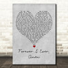 Randy Travis Forever & Ever, Amen Grey Heart Decorative Wall Art Gift Song Lyric Print