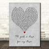 Marv Johnson I'll pick a Rose for my Rose Grey Heart Decorative Gift Song Lyric Print