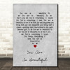Joe Cocker You Are So Beautiful Grey Heart Decorative Wall Art Gift Song Lyric Print