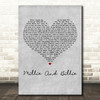 Alice Cooper Millie And Billie Grey Heart Decorative Wall Art Gift Song Lyric Print
