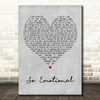 Whitney Houston So Emotional Grey Heart Decorative Wall Art Gift Song Lyric Print