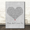 Pink Please Don't Leave Me Grey Heart Decorative Wall Art Gift Song Lyric Print