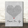 Curtis Mayfield Move On Up Grey Heart Decorative Wall Art Gift Song Lyric Print