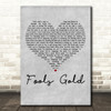 The Stone Roses Fools Gold Grey Heart Decorative Wall Art Gift Song Lyric Print