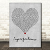 Celine Dion Imperfections Grey Heart Decorative Wall Art Gift Song Lyric Print