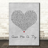 The Wombats Give Me A Try Grey Heart Decorative Wall Art Gift Song Lyric Print
