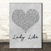 Ingrid Andress Lady Like Grey Heart Decorative Wall Art Gift Song Lyric Print