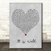 Bethel Music It Is Well Grey Heart Decorative Wall Art Gift Song Lyric Print
