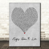 Shakira Hips Dont Lie Grey Heart Decorative Wall Art Gift Song Lyric Print