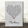 Elliott Smith Thirteen Grey Heart Decorative Wall Art Gift Song Lyric Print