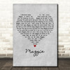 Foster & Allen Maggie Grey Heart Decorative Wall Art Gift Song Lyric Print