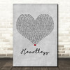 The Weeknd Heartless Grey Heart Decorative Wall Art Gift Song Lyric Print