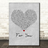 Roses & Frey For You Grey Heart Decorative Wall Art Gift Song Lyric Print