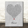 Gabrielle Aplin Home Grey Heart Decorative Wall Art Gift Song Lyric Print