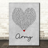 Lady Antebellum Army Grey Heart Decorative Wall Art Gift Song Lyric Print
