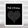 Art Garfunkel All I Know Black Heart Song Lyric Quote Print