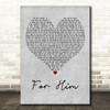 Troye Sivan For Him Grey Heart Decorative Wall Art Gift Song Lyric Print