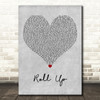 Wiz Khalifa Roll Up Grey Heart Decorative Wall Art Gift Song Lyric Print