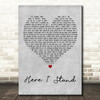 Usher Here I Stand Grey Heart Decorative Wall Art Gift Song Lyric Print