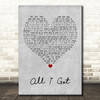 Baekhyun All I Got Grey Heart Decorative Wall Art Gift Song Lyric Print