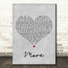 Nat King Cole More Grey Heart Decorative Wall Art Gift Song Lyric Print