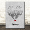 Coldplay Sparks Grey Heart Decorative Wall Art Gift Song Lyric Print