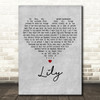 Kate Bush Lily Grey Heart Decorative Wall Art Gift Song Lyric Print