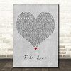 BTS Fake Love Grey Heart Decorative Wall Art Gift Song Lyric Print