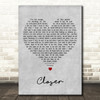 Travis Closer Grey Heart Decorative Wall Art Gift Song Lyric Print
