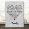 Zedd Clarity Grey Heart Decorative Wall Art Gift Song Lyric Print