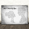 Andrew Lloyd Webber All I Ask Of You Man Lady Couple Grey Decorative Wall Art Gift Song Lyric Print