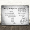 Luther Vandross Always And Forever Man Lady Couple Grey Decorative Gift Song Lyric Print