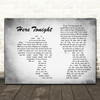 Brett Young Here Tonight Man Lady Couple Grey Decorative Wall Art Gift Song Lyric Print