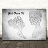 Bucie Get Over It Man Lady Couple Grey Decorative Wall Art Gift Song Lyric Print