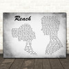 S Club 7 Reach Man Lady Couple Grey Decorative Wall Art Gift Song Lyric Print