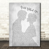 The Shires World Without You Man Lady Bride Groom Wedding Grey Wall Art Song Lyric Print