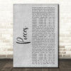 Chase & Status Featuring Plan B Pieces Grey Rustic Script Decorative Wall Art Gift Song Lyric Print