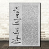 Falling In Reverse Popular Monster Grey Rustic Script Decorative Wall Art Gift Song Lyric Print