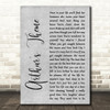 Christopher Cross Arthur's Theme Grey Rustic Script Decorative Wall Art Gift Song Lyric Print