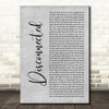 5 Seconds Of Summer Disconnected Grey Rustic Script Decorative Wall Art Gift Song Lyric Print