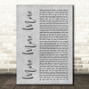 Atlantic Starr More, More, More Grey Rustic Script Decorative Wall Art Gift Song Lyric Print