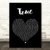 Spandau Ballet True Black Heart Song Lyric Quote Print